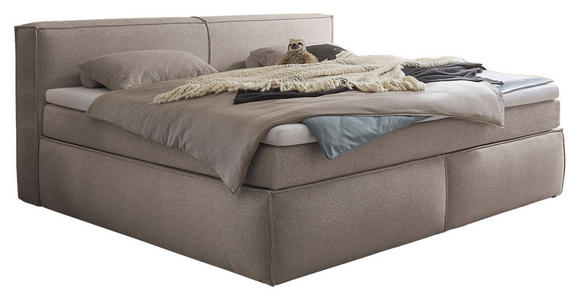 FAMILIENBOXSPRINGBETT - Taupe/Schwarz, LIFESTYLE, Kunststoff/Textil (240/200cm) - Esposa