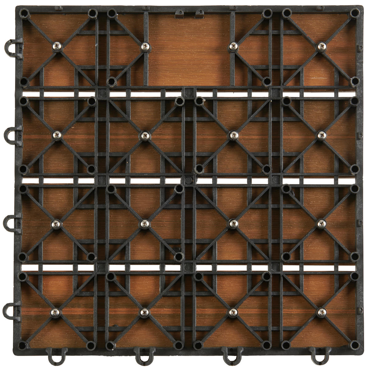 TERRASSENFLIESE 11 Stück  - Teakfarben, Basics, Holzwerkstoff/Kunststoff (30/30/2,4cm) - Ambia Garden