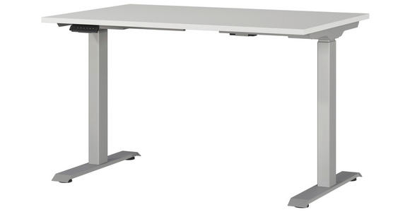 SCHREIBTISCH 120/80/72-118 cm in Silberfarben, Hellgrau - Silberfarben/Hellgrau, MODERN, Holzwerkstoff/Metall (120/80/72-118cm) - Novel