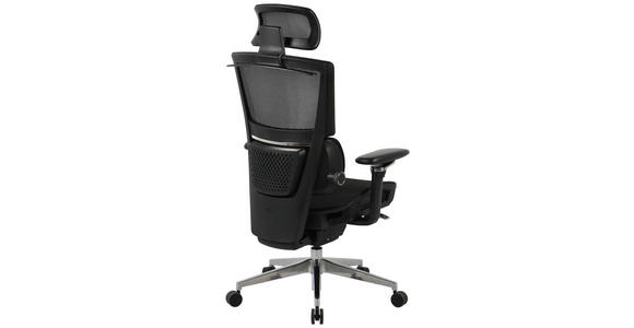 DREHSTUHL  in Netzbespannung Schwarz  - Schwarz/Alufarben, KONVENTIONELL, Kunststoff/Textil (70,5/114/130/66,5cm) - Novel