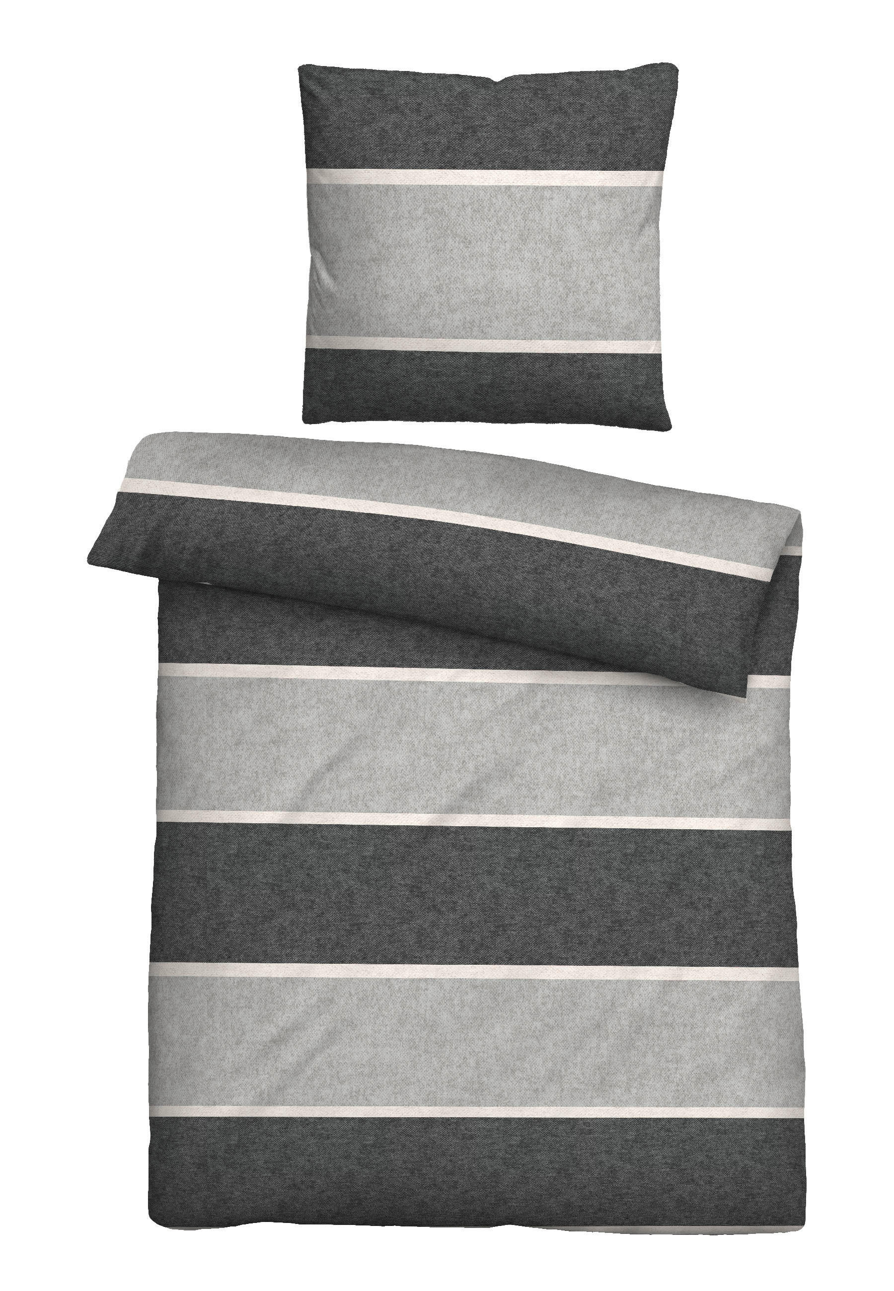 BETTWÄSCHE 155/220 cm  - Blaugrau/Hellgrau, Design (155/220cm) - Novel