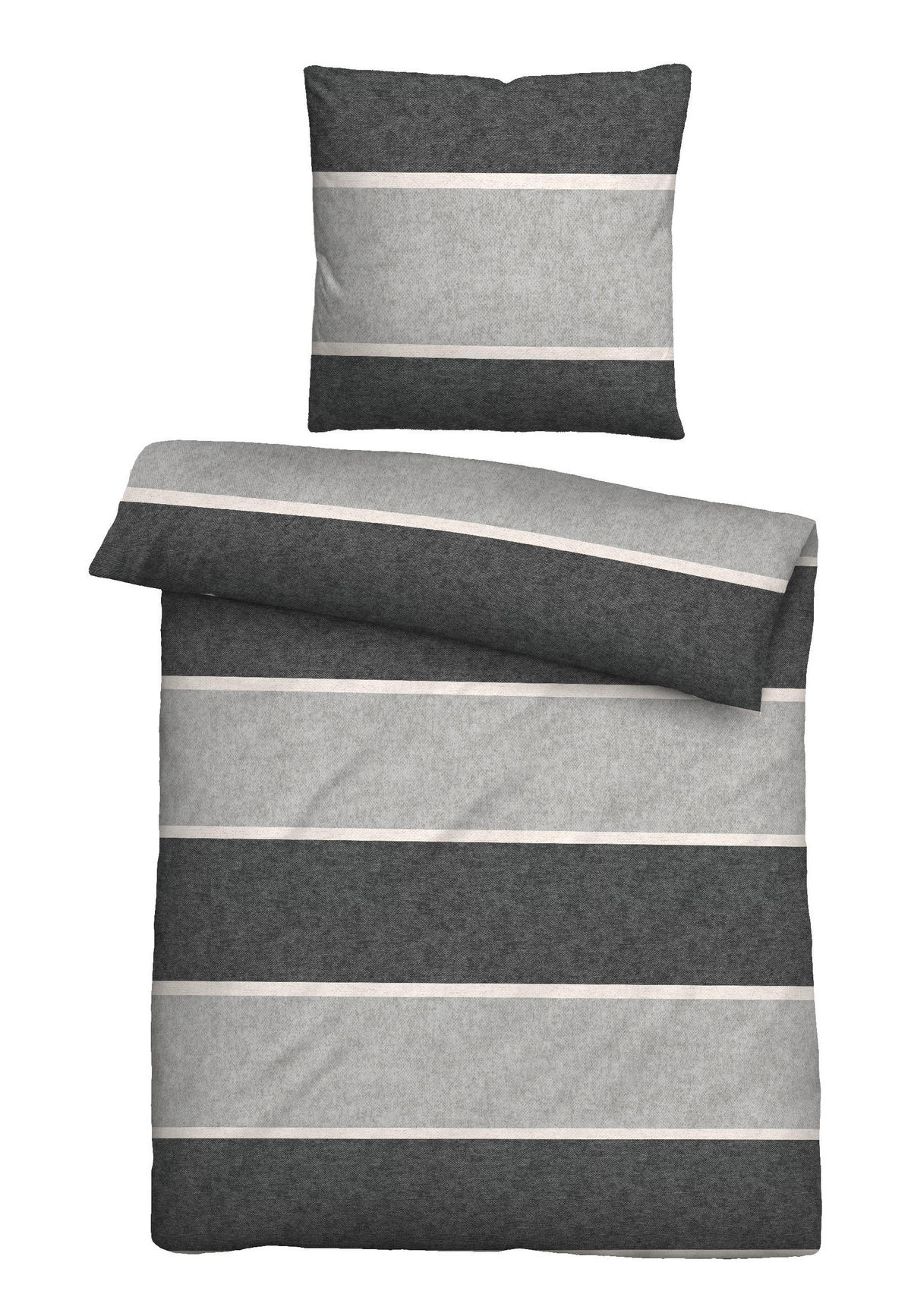 BETTWÄSCHE 155/220 cm  - Blaugrau/Hellgrau, Design (155/220cm) - Novel