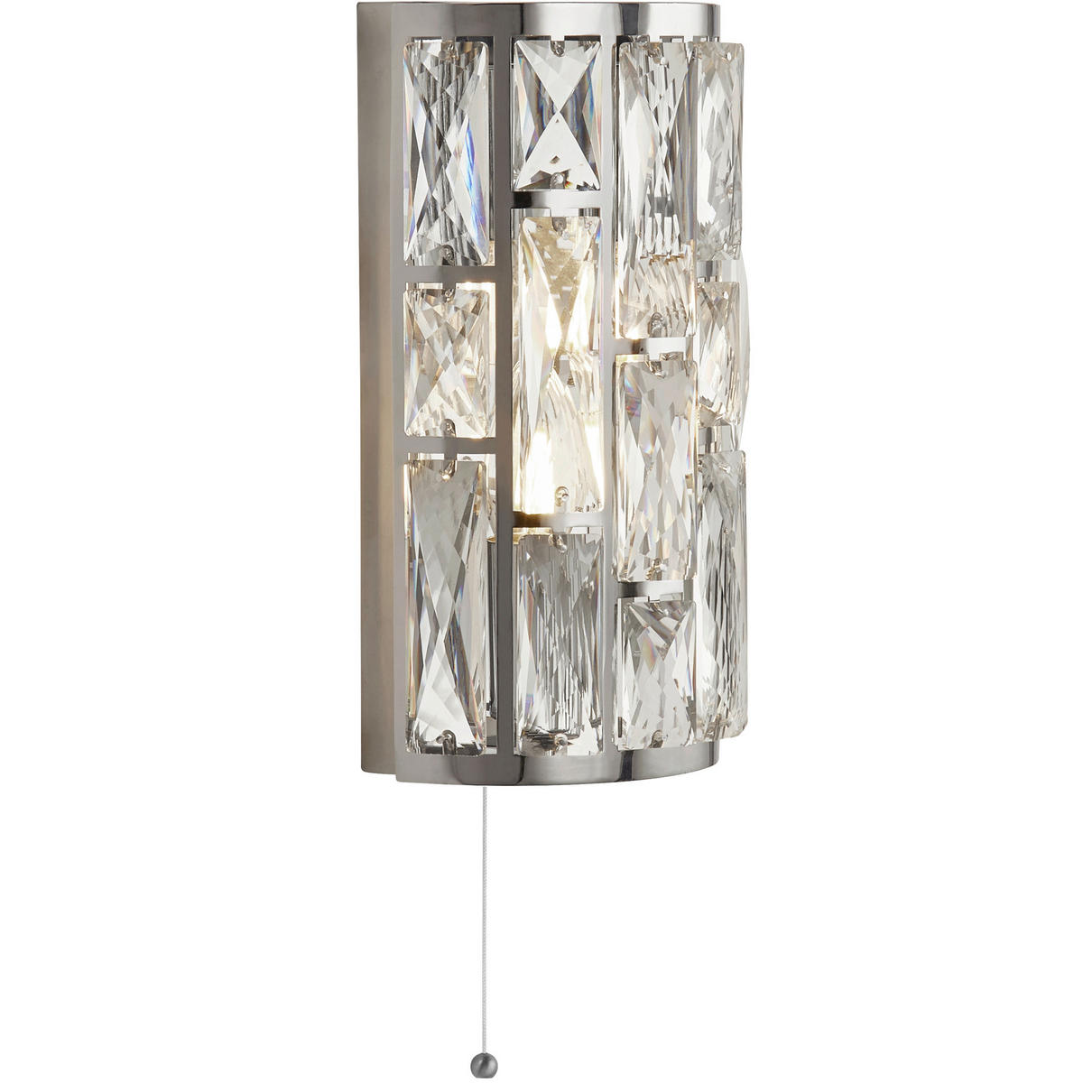 STENSKA SVETILKA  Bijou 60 W///220-240 V/E14 - barve kroma/prozorno, Design, kovina/steklo (16/16/27cm)