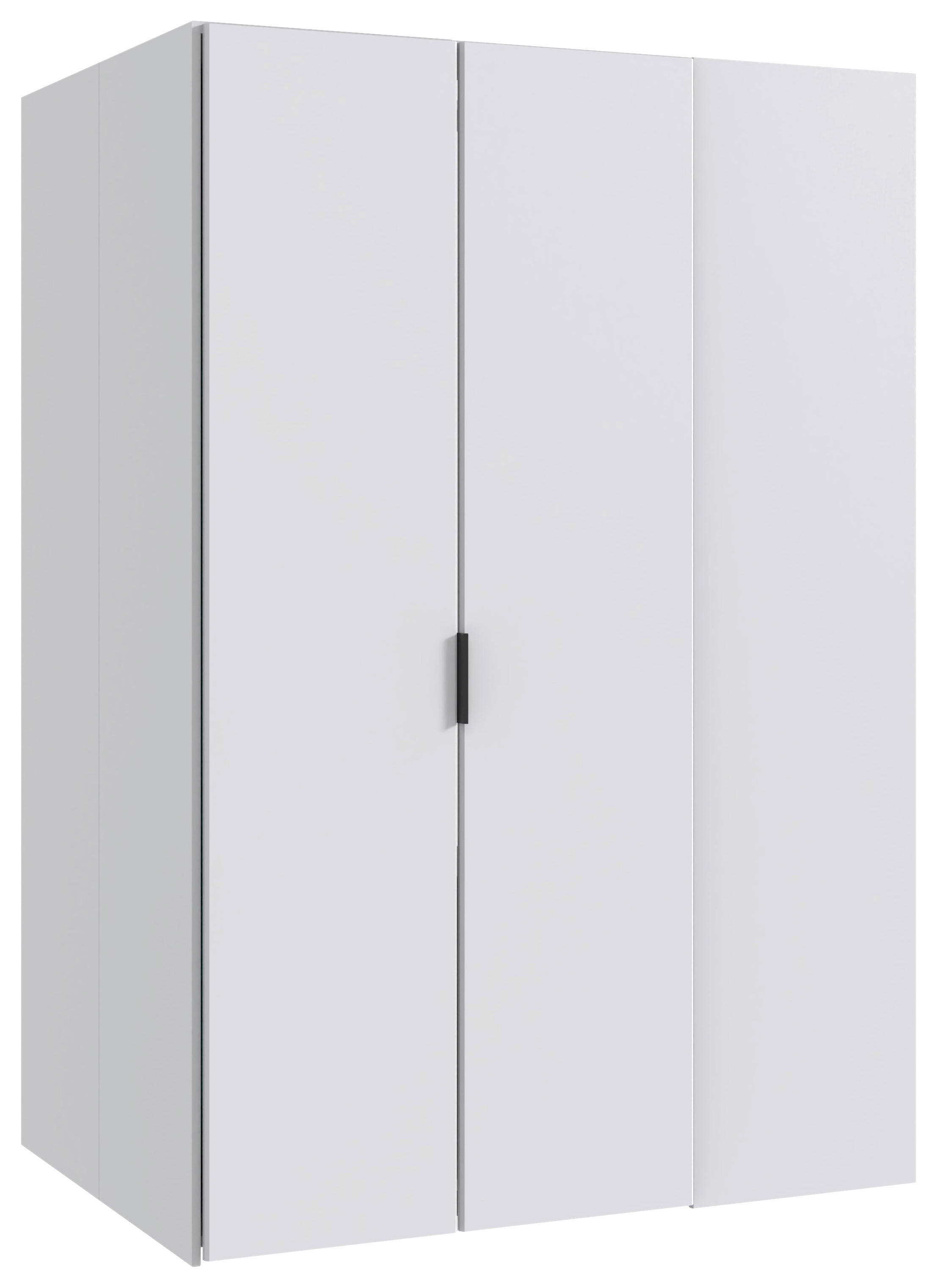 BEGEHBARER ECKSCHRANK in  - Weiss/Schwarz, Basics, Holzwerkstoff/Metall (135,2/197/97cm) - Boxxx