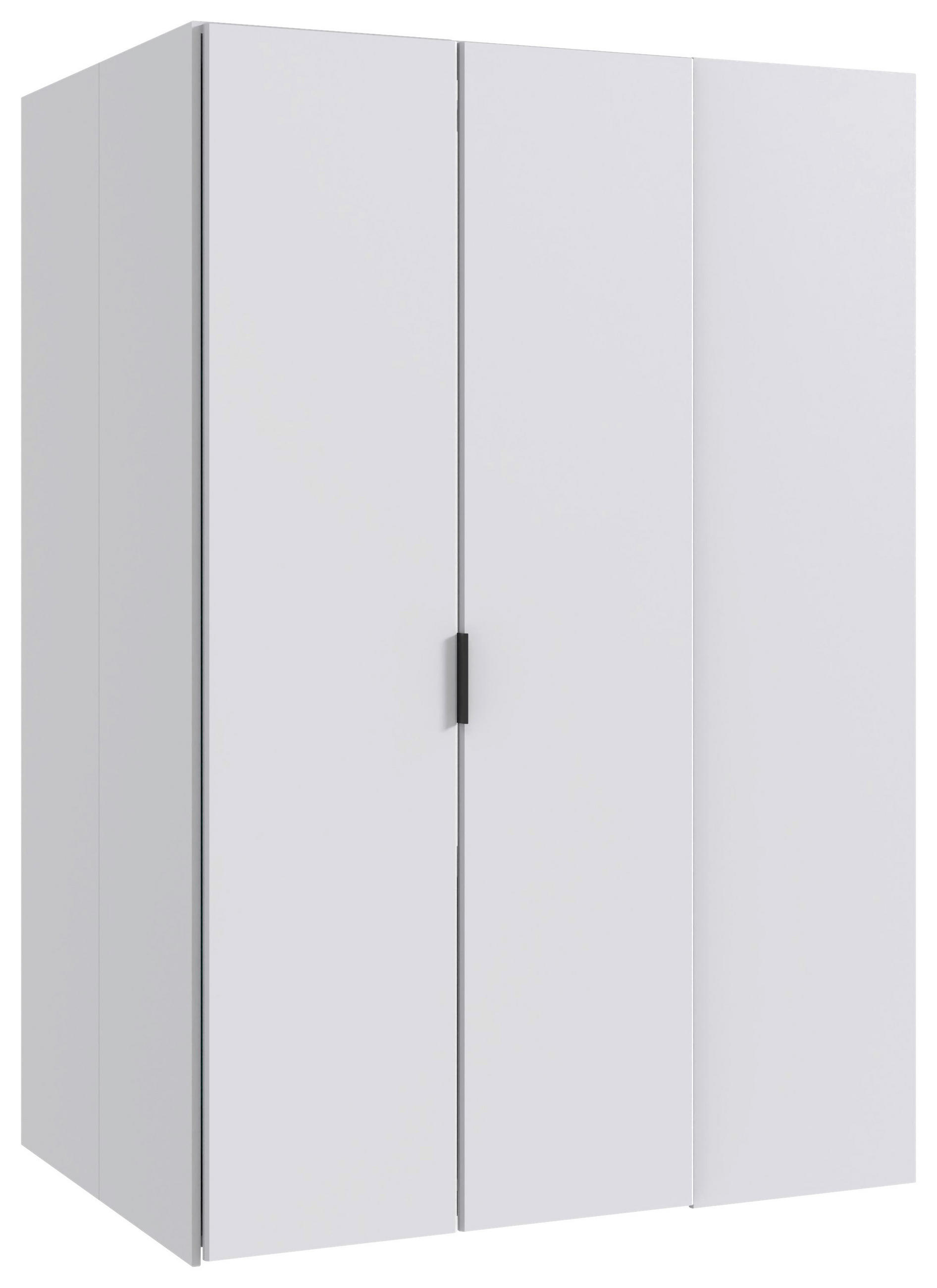 BEGEHBARER ECKSCHRANK in - Weiss/Schwarz, Basics, Holzwerkstoff/Metall (135,2/197/97cm) - Boxxx