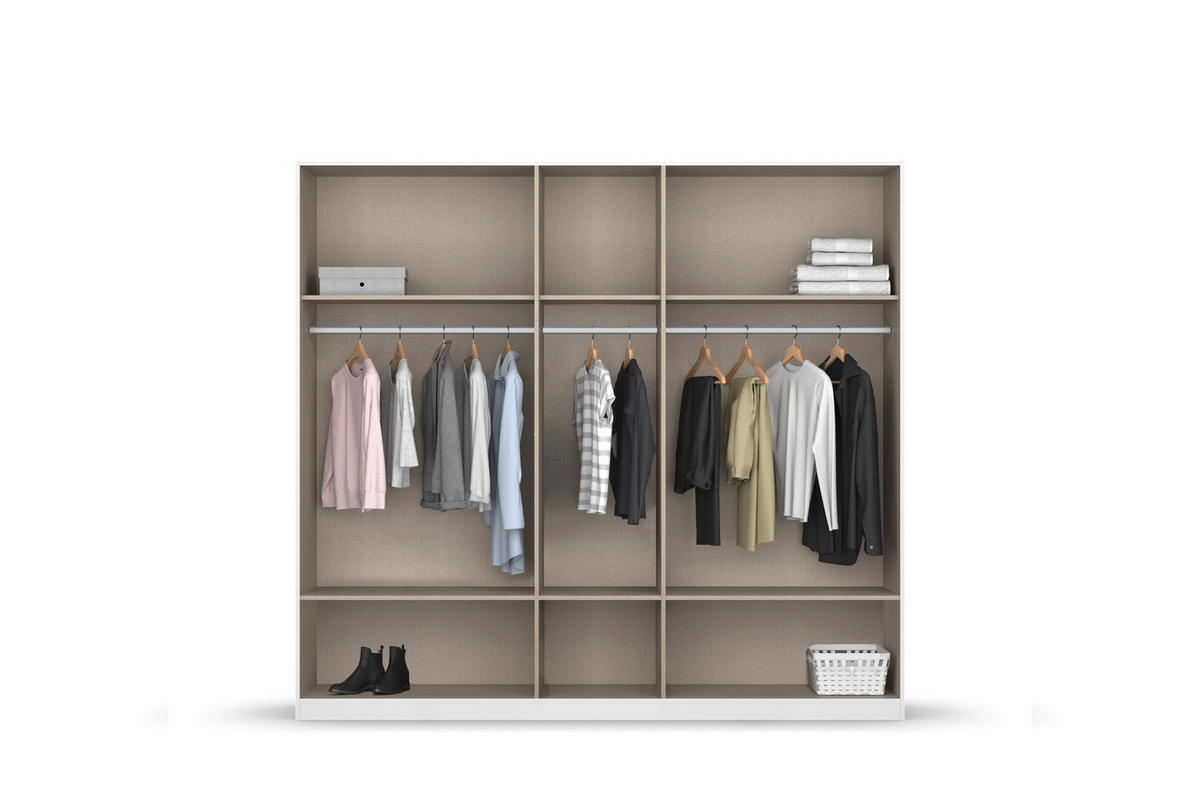 KLEIDERSCHRANK  in Weiß, Eiche Artisan  - Weiß/Eiche Artisan, Basics, Holzwerkstoff/Metall (226/210/54cm) - Boxxx