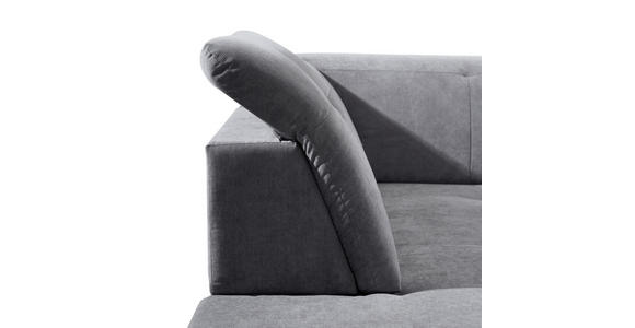 ECKSOFA in Webstoff Grau  - Schwarz/Grau, KONVENTIONELL, Holz/Textil (202/280cm) - Xora