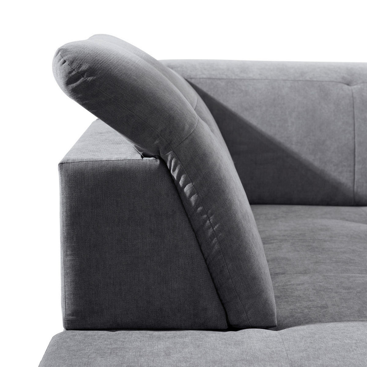 ECKSOFA in Webstoff Grau  - Schwarz/Grau, Konventionell, Holz/Textil (202/280cm) - Livetastic
