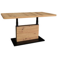 COUCHTISCH in Metall, Holzwerkstoff 120-160/70/56-75 cm  - Schwarz/Eiche Artisan, Design, Holzwerkstoff/Kunststoff (120-160/70/56-75cm) - Stylife