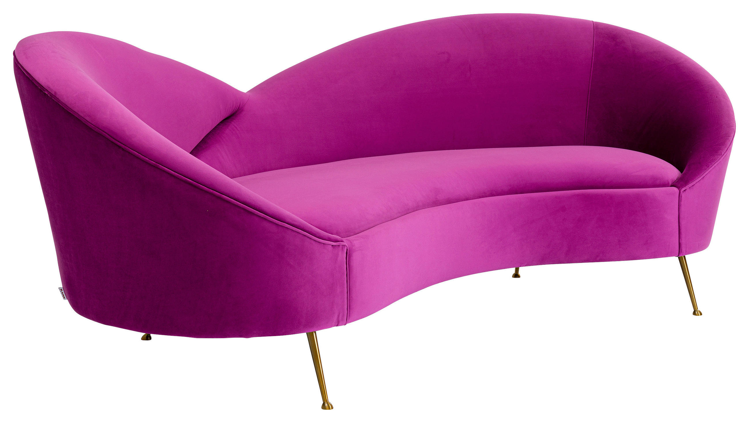 3-SITZER-SOFA Samt Lila  - Lila, Design, Textil/Metall (232/83/104cm) - Kare-Design