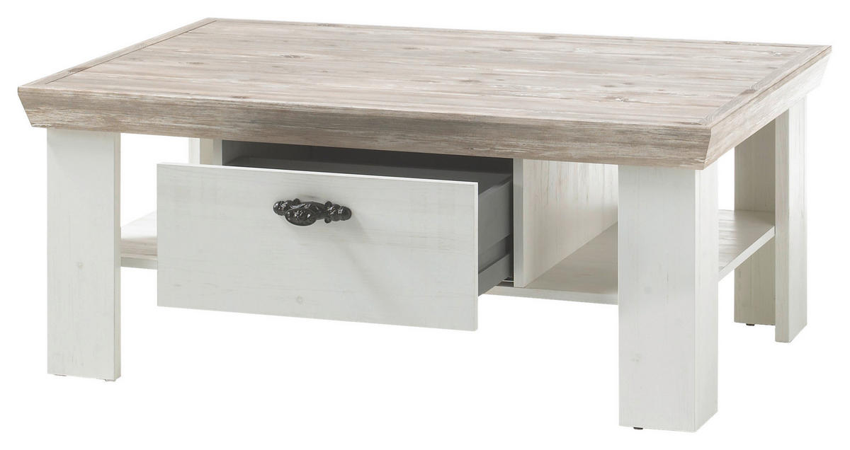 COUCHTISCH 109/69/45 cm Pinienfarben, Hellbraun  - Hellbraun/Schwarz, Design, Holzwerkstoff/Metall (109/69/45cm) - MID.YOU