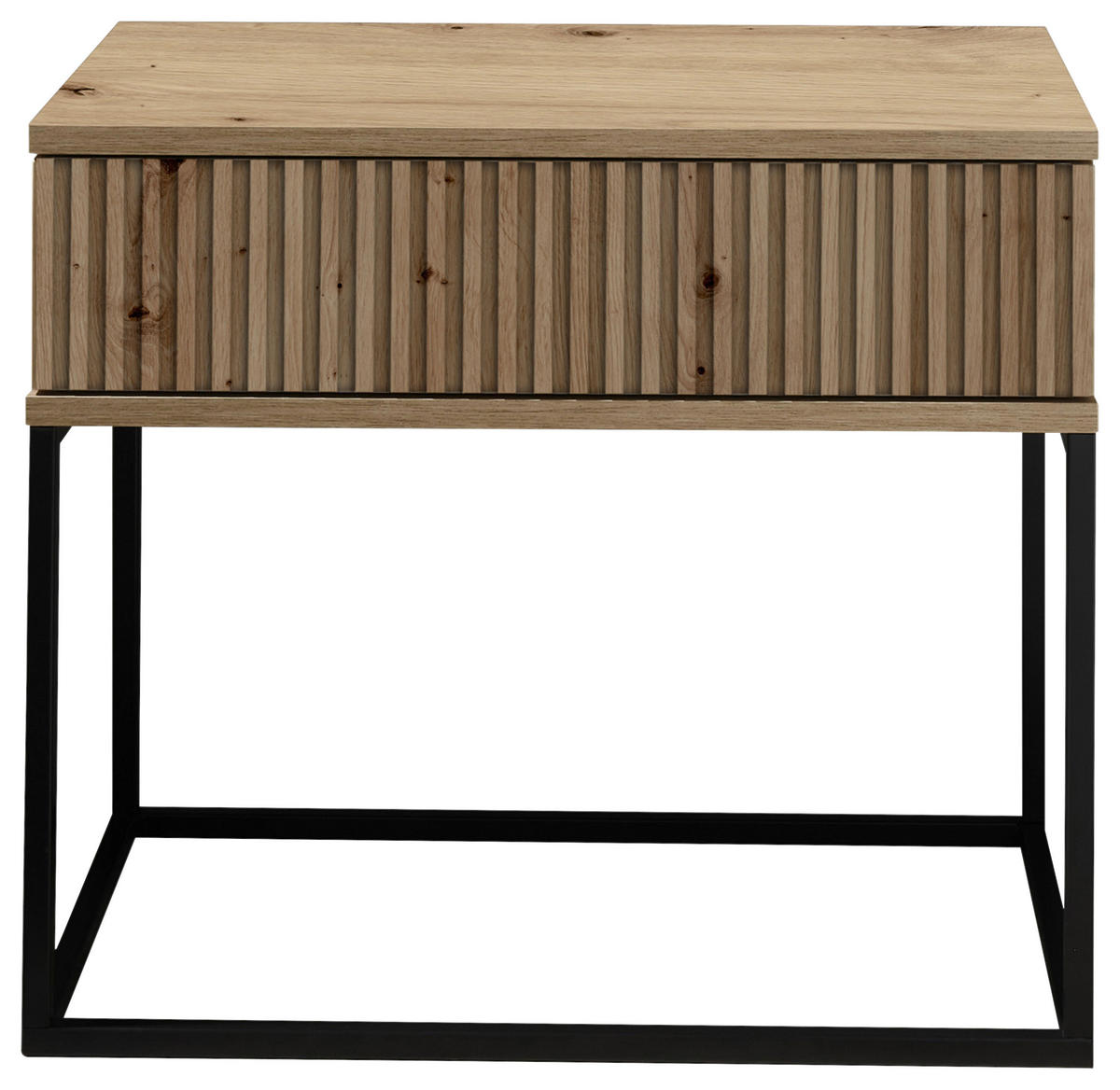 NACHTSCHRANK 60/52/38,5 cm  - Schwarz/Eiche Artisan, MODERN, Holzwerkstoff/Metall (60/52/38,5cm) - Livetastic