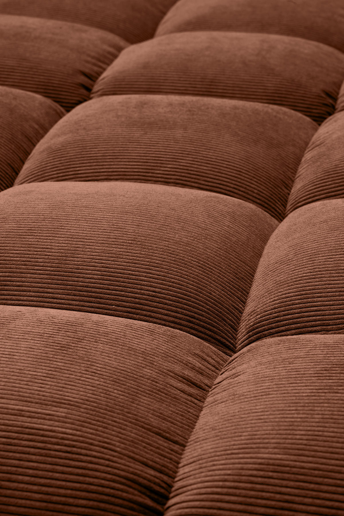 ECKSOFA Ottomane links, Eckteil  Rostfarben Feincord  - Rostfarben/Schwarz, Design, Holz/Textil (215/288cm) - Pure Home Lifestyle