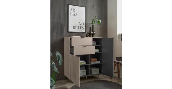 SCHUHSCHRANK  in 96/109/38 cm  - Kaschmir/Schwarz, Design, Holzwerkstoff/Metall (96/109/38cm) - Voleo