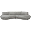 BIGSOFA Chenille Hellgrau  - Hellgrau/Schwarz, Design, Kunststoff/Textil (410/86/166cm) - Pure Home Lifestyle