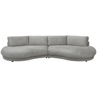 BIGSOFA Chenille Hellgrau  - Hellgrau/Schwarz, Design, Kunststoff/Textil (410/86/166cm) - Pure Home Lifestyle