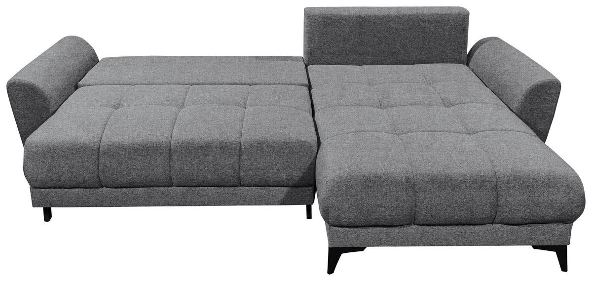 ECKSOFA in Webstoff Dunkelgrau  - Dunkelgrau/Schwarz, Konventionell, Kunststoff/Textil (281/189cm) - Carryhome