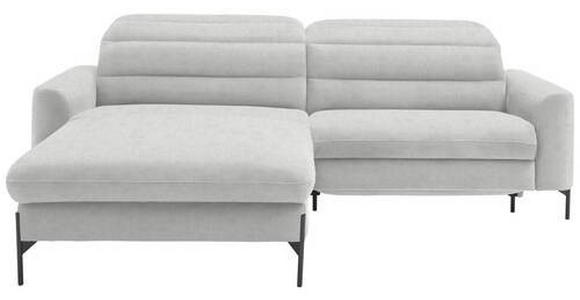 ECKSOFA in Flachgewebe Ecru 191/252 cm - Ecru/Schwarz, Design, Textil/Metall (191/252cm) - Dieter Knoll