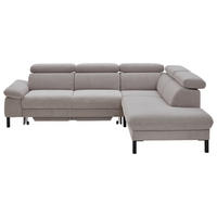 ECKSOFA in Cord Grau  - Schwarz/Grau, Design, Holzwerkstoff/Textil (272/217cm) - Pure Home Comfort