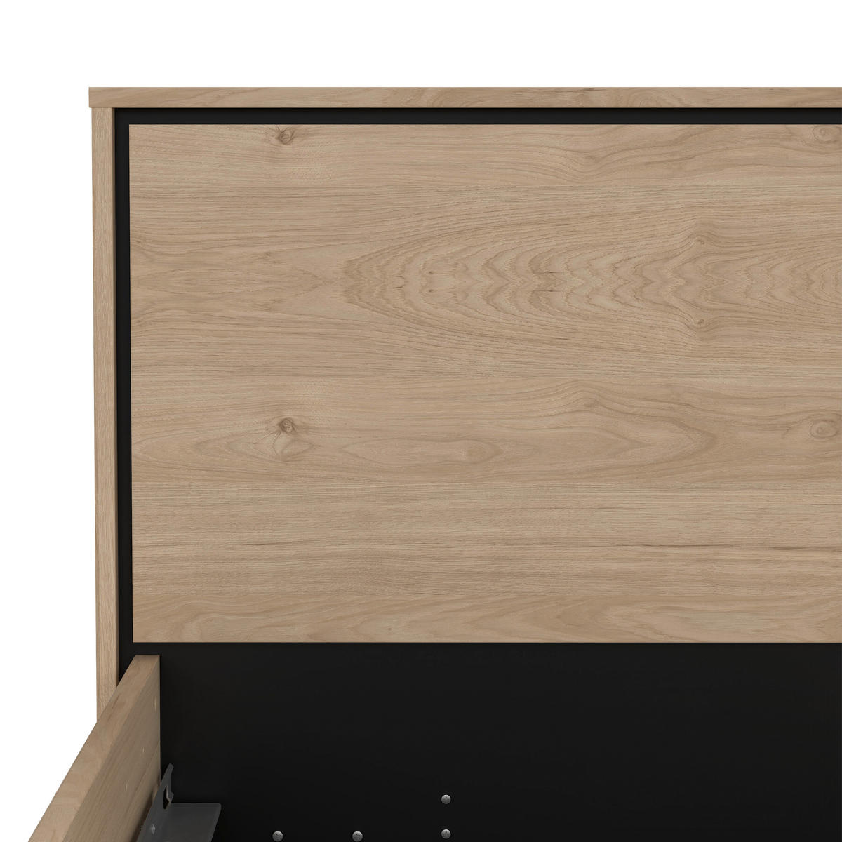 BETT 180/200 cm  in Eichefarben  - Eichefarben/Schwarz, MODERN, Holz (180/200cm) - MID.YOU