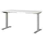 SCHREIBTISCH höhenverstellbar  - Silberfarben/Weiß, MODERN, Holzwerkstoff/Metall (140/80/72-118cm) - Novel