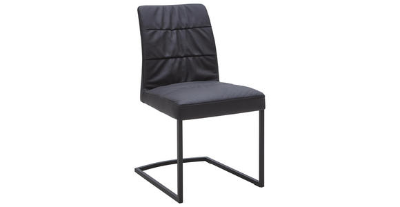 SCHWINGSTUHL Echtleder Anthrazit, Dunkelgrau - Dunkelgrau/Anthrazit, Design, Leder/Metall (48,5/87,5/60cm) - Dieter Knoll