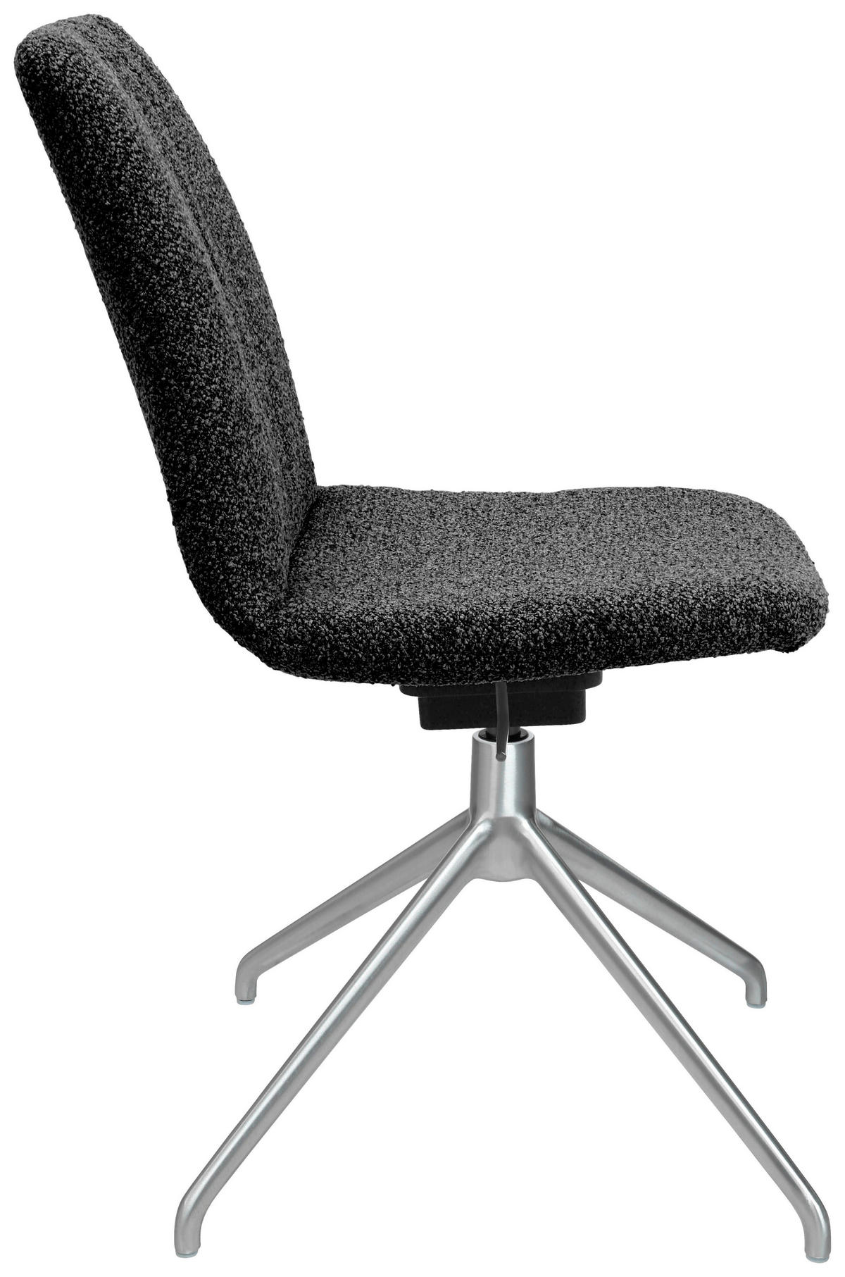 STUHL  in Aluminium Flachgewebe  - Anthrazit/Alufarben, Design, Textil/Metall (46/81,5-84,5/55cm) - Johann Jakob