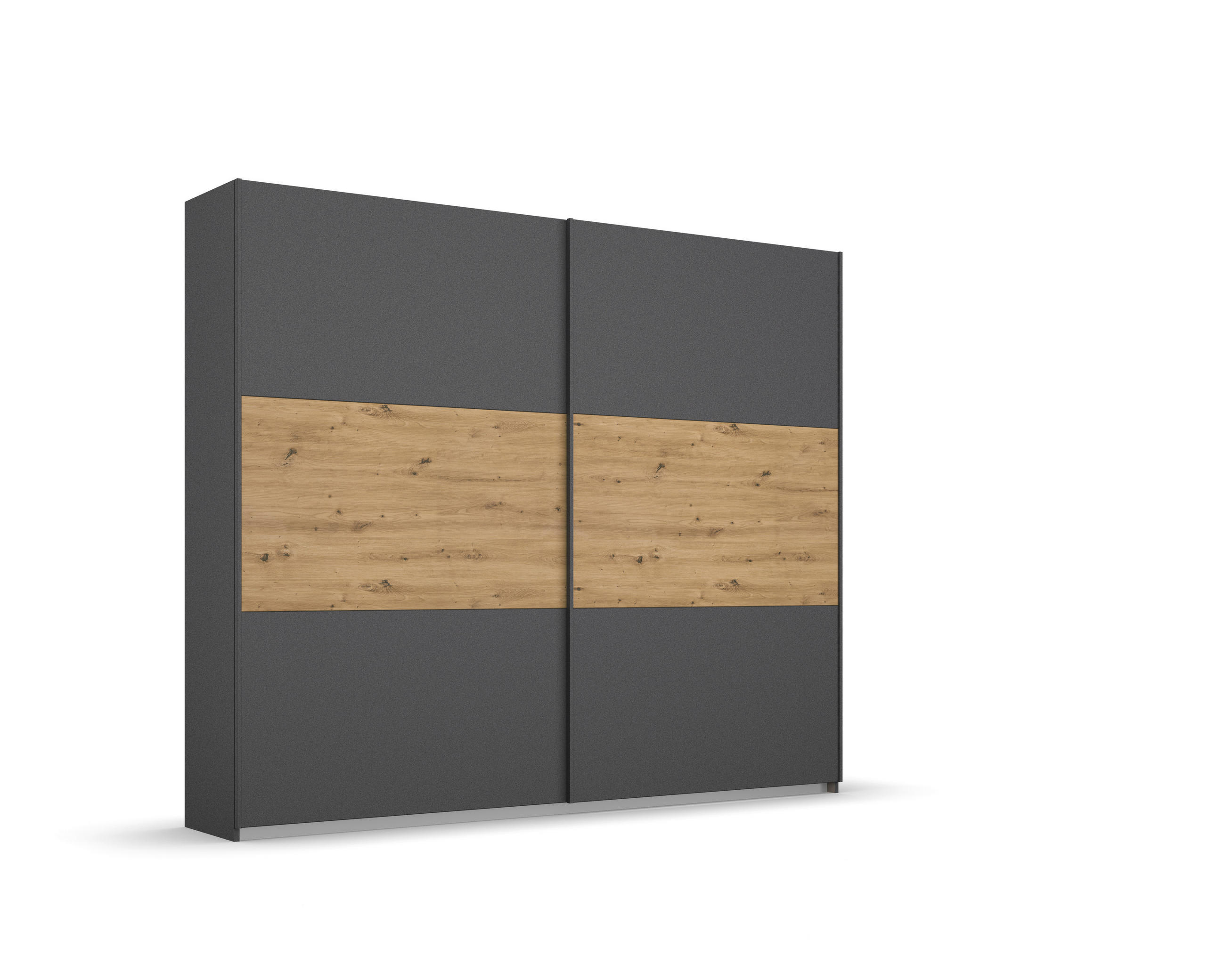 SCHWEBETÜRENSCHRANK  in Grau, Eiche Artisan  - Eiche Artisan/Grau, MODERN, Holzwerkstoff/Metall (218/210/54cm) - Rauch Möbel
