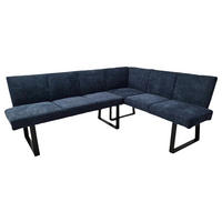 ECKBANK in Metall, Textil Dunkelblau  - Schwarz/Dunkelblau, Modern, Textil/Metall (190/150cm) - MID.YOU