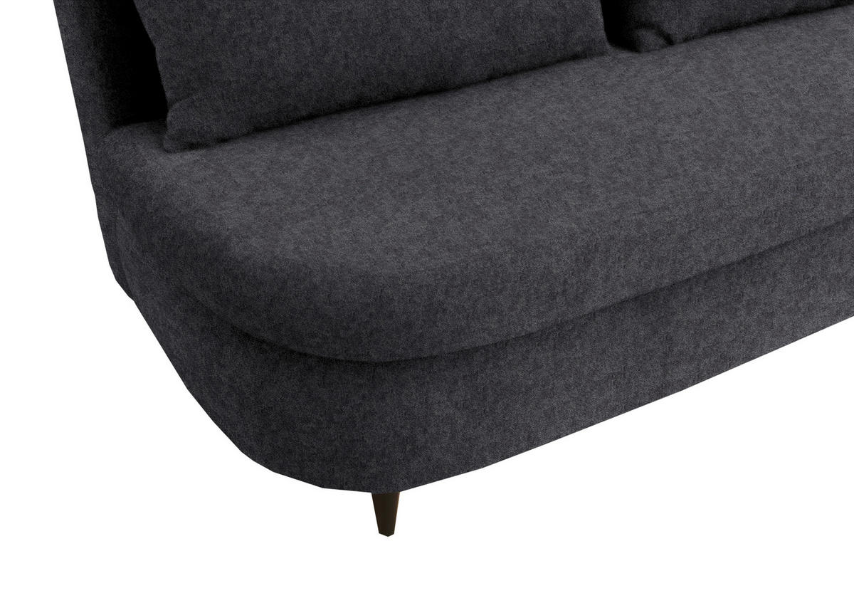 SCHLAFSOFA in Velours Dunkelgrau  - Dunkelgrau/Schwarz, Design, Holz/Textil (213/89/105cm) - Novel