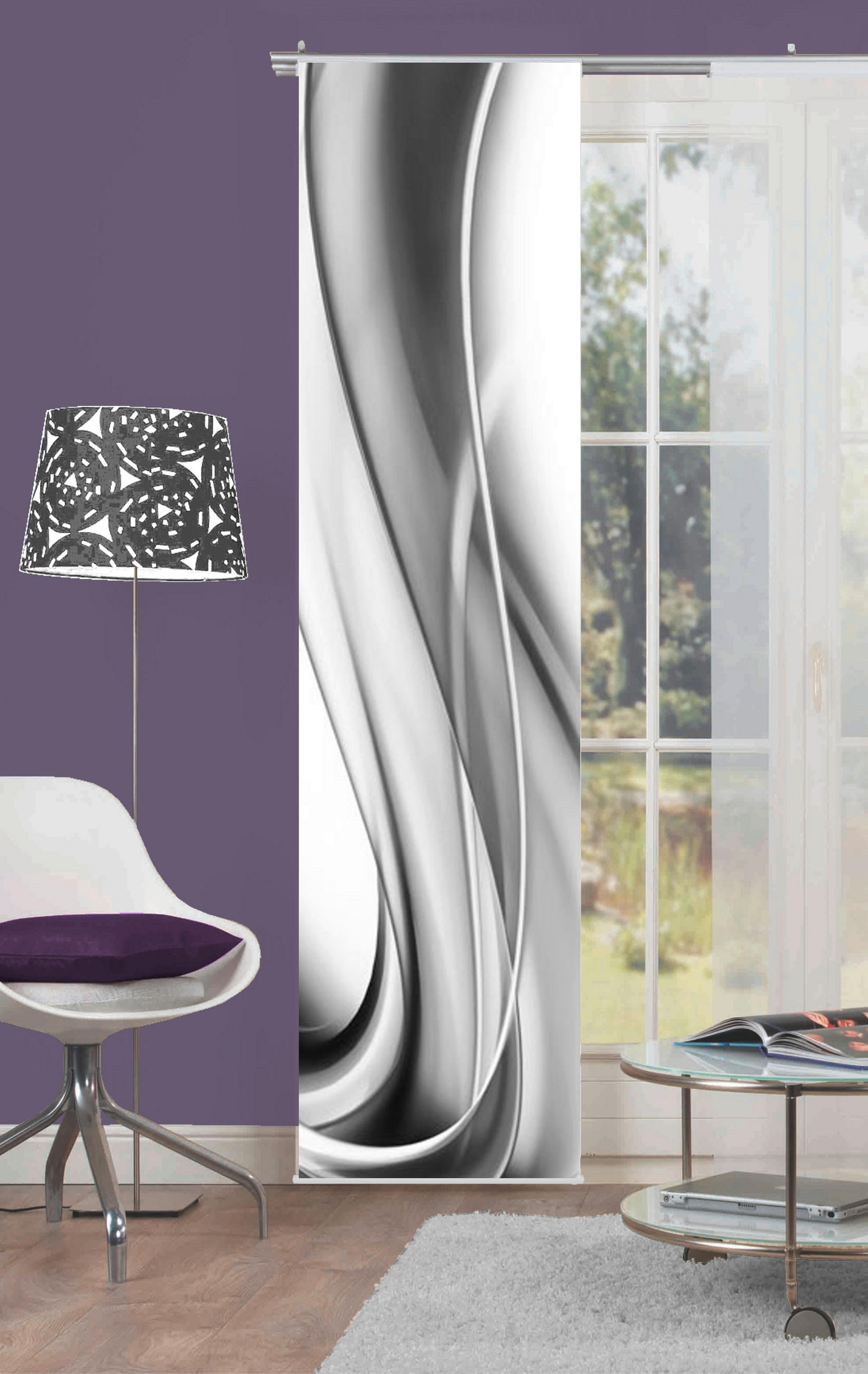 FLÄCHENVORHANG in Grau blickdicht  - Grau, Design, Textil (60/245cm)