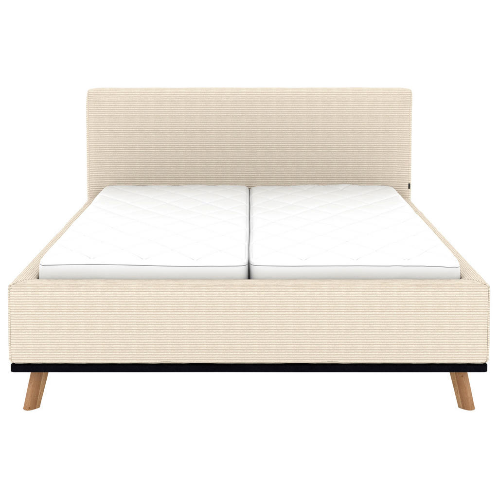 Thumbnail - Musterring Polsterbett, Creme, Textil, Birke, Buche,Esche, massiv, H2, Höhe ca. 20 cm, 180x200 cm, Reach, atmungsaktiv,B...