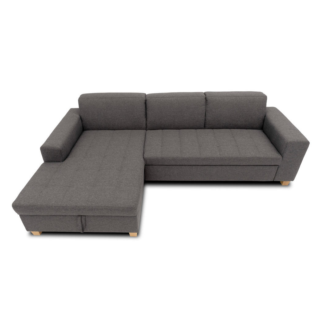 Thumbnail - Mid.you Ecksofa Sugar, Schwarz, Textil, Uni, 4-Sitzer, L-Form, 266x162 cm, Made in EU, FSC Mix, Rücken echt, Armteil lin...