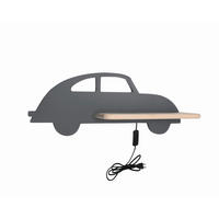 VÄGGLAMPA FÖR BARN Car 43/12/15 cm   - grå, Basics, metall/trämaterial (43/12/15cm)
