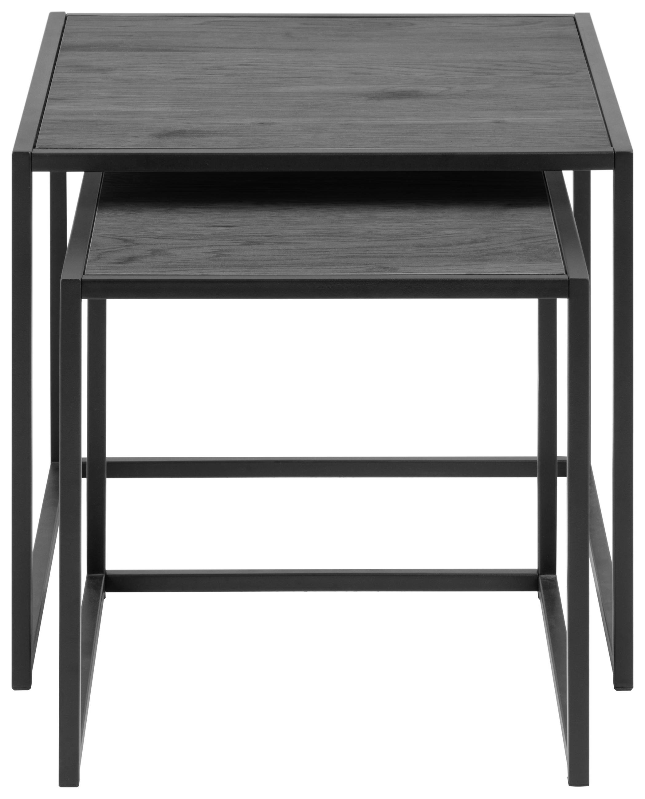 SATZTISCH 50/45/50 cm Schwarz quadratisch  - Schwarz, Trend, Holzwerkstoff/Metall (50/45/50cm) - MID.YOU