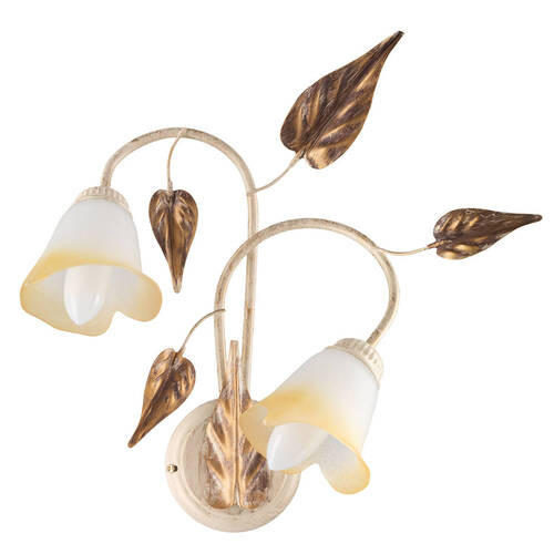 WANDLEUCHTE 40/40/48 cm   - Beige, ROMANTIK / LANDHAUS, Glas/Metall (40/40/48cm)