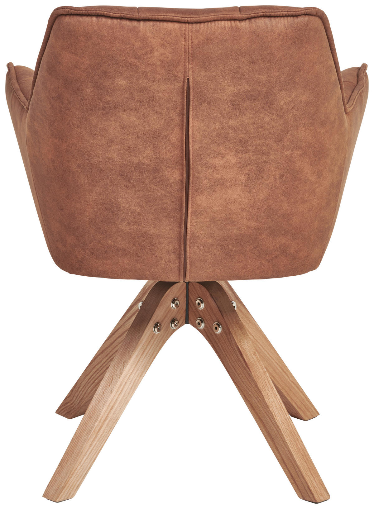 ARMLEHNSTUHL  Sitzfläche 360° drehbar, inklusive Armlehnen Webstoff  - Eichefarben/Orange, Basics, Holz/Textil (61/85/63cm) - MID.YOU