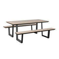 GARTENMÖBEL-SET Aluminium  - Anthrazit/Beige, Modern, Kunststoff/Metall (190/75/182cm) - Beldano