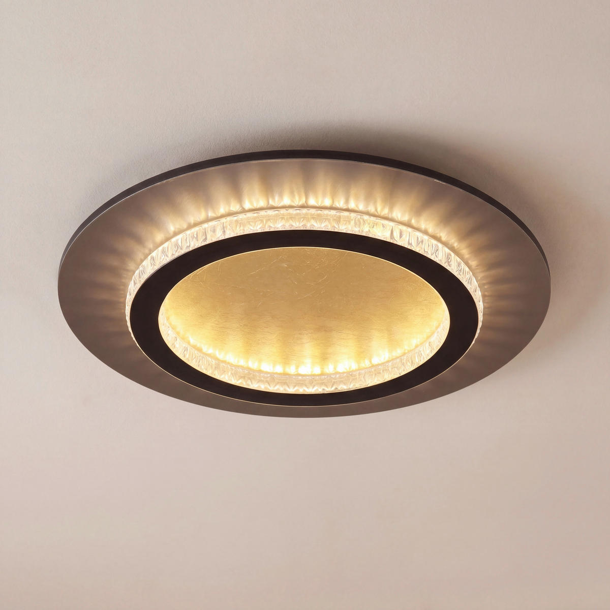 Plafonieră Cu Led  35/5,5 cm    - străveziu/auriu, Design, plastic/metal (35/5,5cm)
