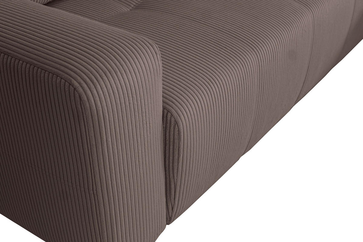 ECKSCHLAFSOFA  mit Cord Mokka  - Schwarz/Mokka, KONVENTIONELL, Textil (248/146cm) - Xora