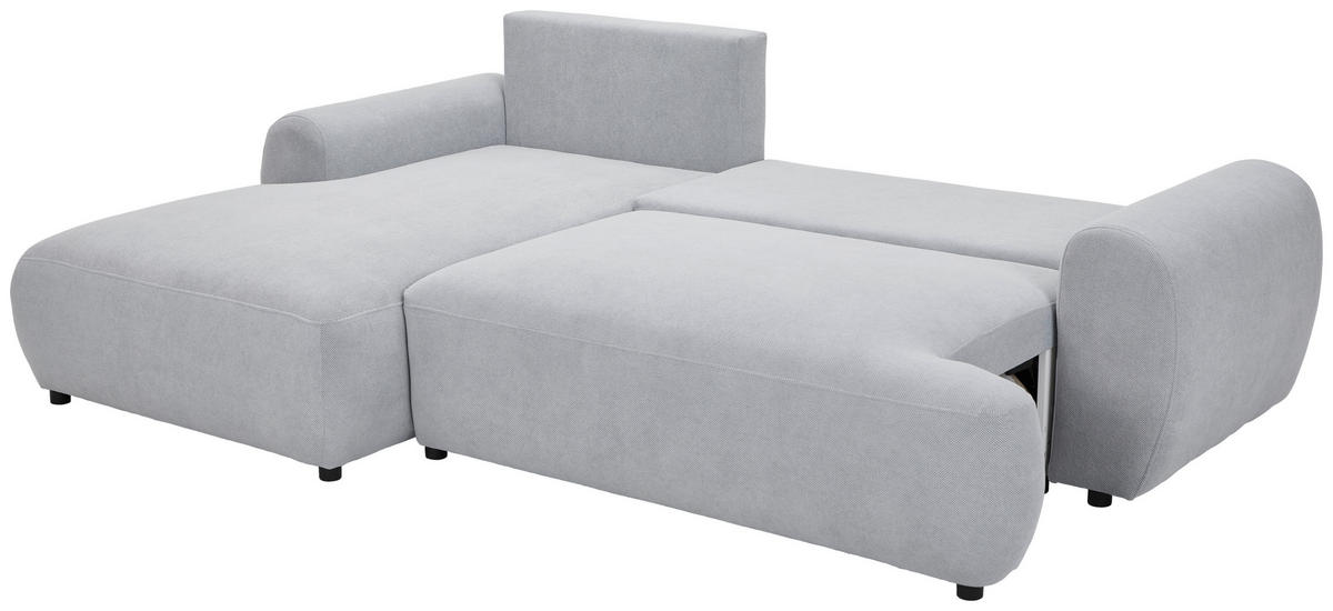 ECKSOFA in Webstoff Grau  - Schwarz/Grau, Modern, Kunststoff/Textil (175/265cm) - MID.YOU