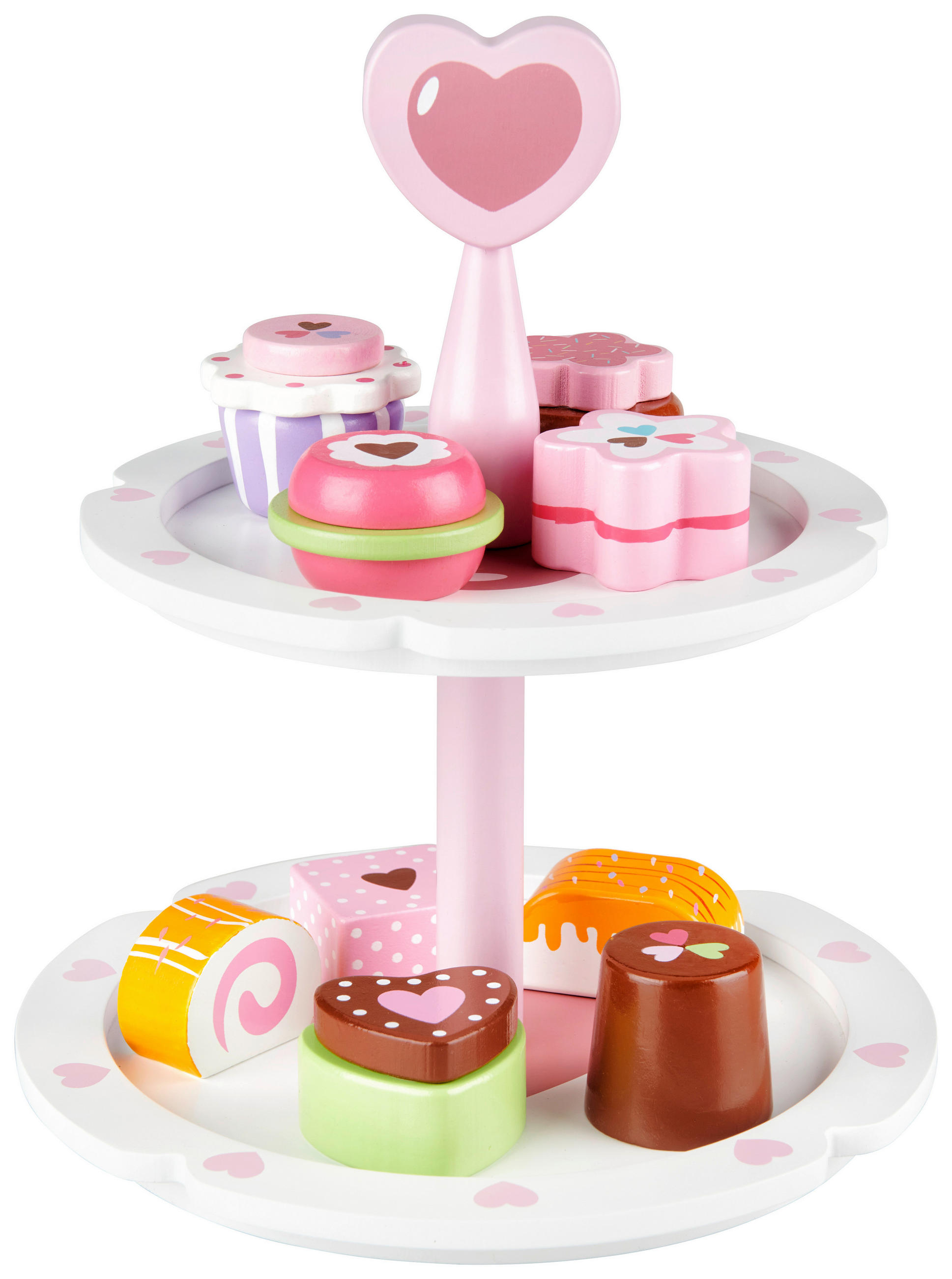 CUPCAKE-STÄNDER 2-stöckig - Rosa/Weiß, Basics, Holz (19,5/21,5cm) - My Baby Lou