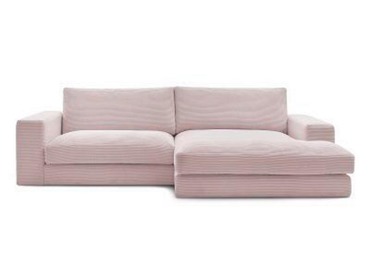 ECKSOFA  LEONARD Lila Cord  - Lila/Schwarz, MODERN, Kunststoff/Textil (274/159cm)