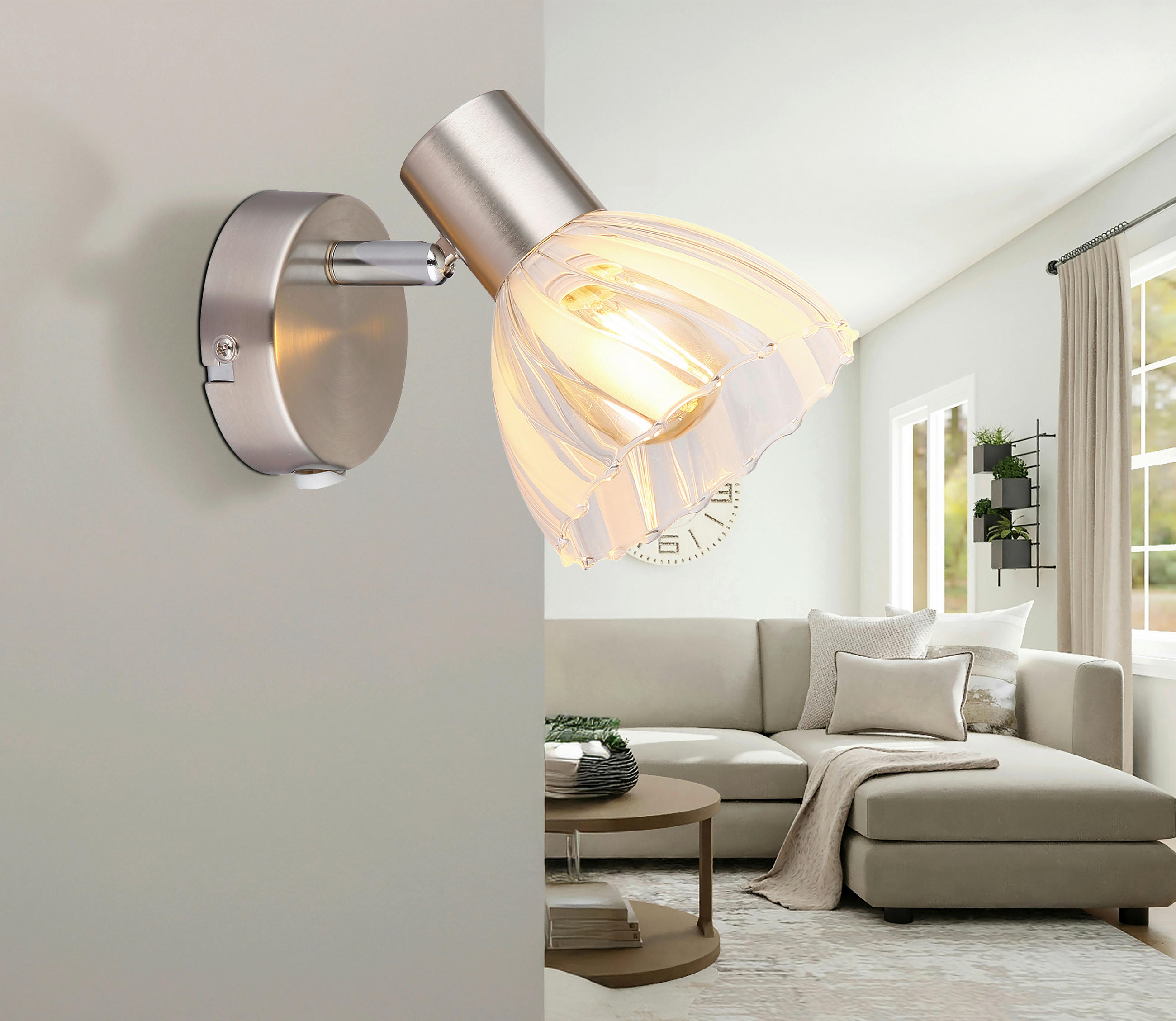STRAHLER 10/12,5 cm   - Nickelfarben, KONVENTIONELL, Glas/Metall (10/12,5cm) - Globo