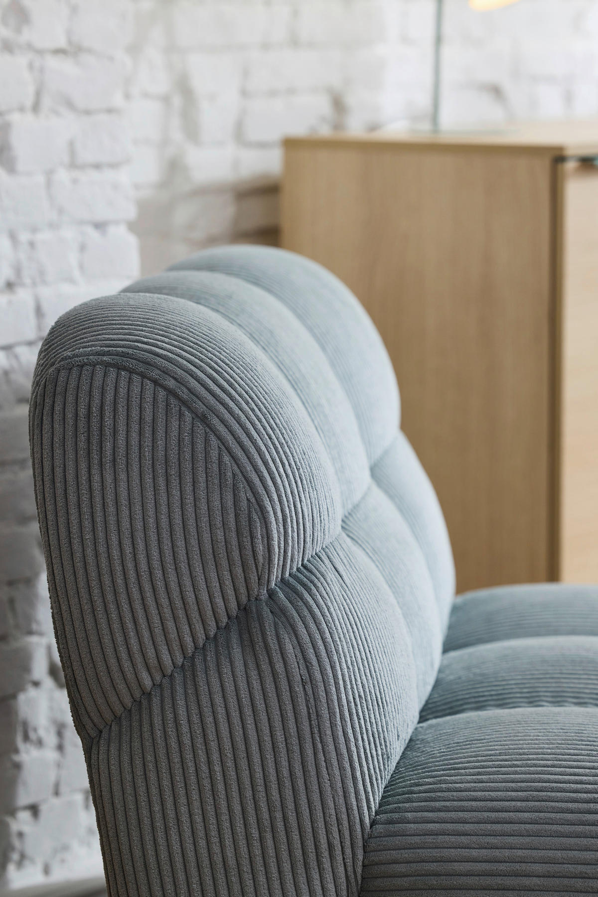 SESSEL in Cord Pastellblau  - Pastellblau/Schwarz, KONVENTIONELL, Textil/Metall (105/78/90cm) - Tom Tailor