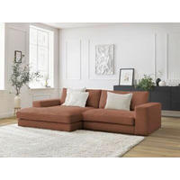 ECKSOFA  LEONARD Orange Cord  - Schwarz/Orange, MODERN, Kunststoff/Textil (159/274cm)