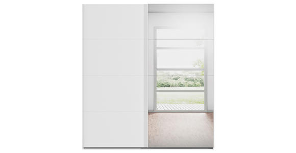 SCHWEBETÜRENSCHRANK  in Weiß  - Weiß, Design, Glas/Holzwerkstoff (201/223/68cm) - Novel