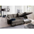 ECKSOFA in Mikrofaser Braun  - Chromfarben/Braun, MODERN, Kunststoff/Textil (276/193cm) - Hom`in