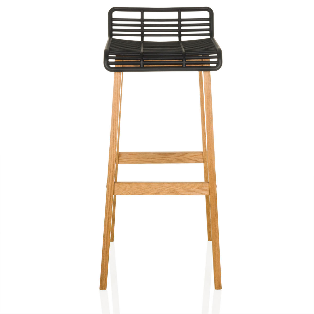 BARHOCKER in Kunststoff Schwarz, Eichefarben  - Eichefarben/Schwarz, MODERN, Holz/Kunststoff (40/88/46cm) - MID.YOU