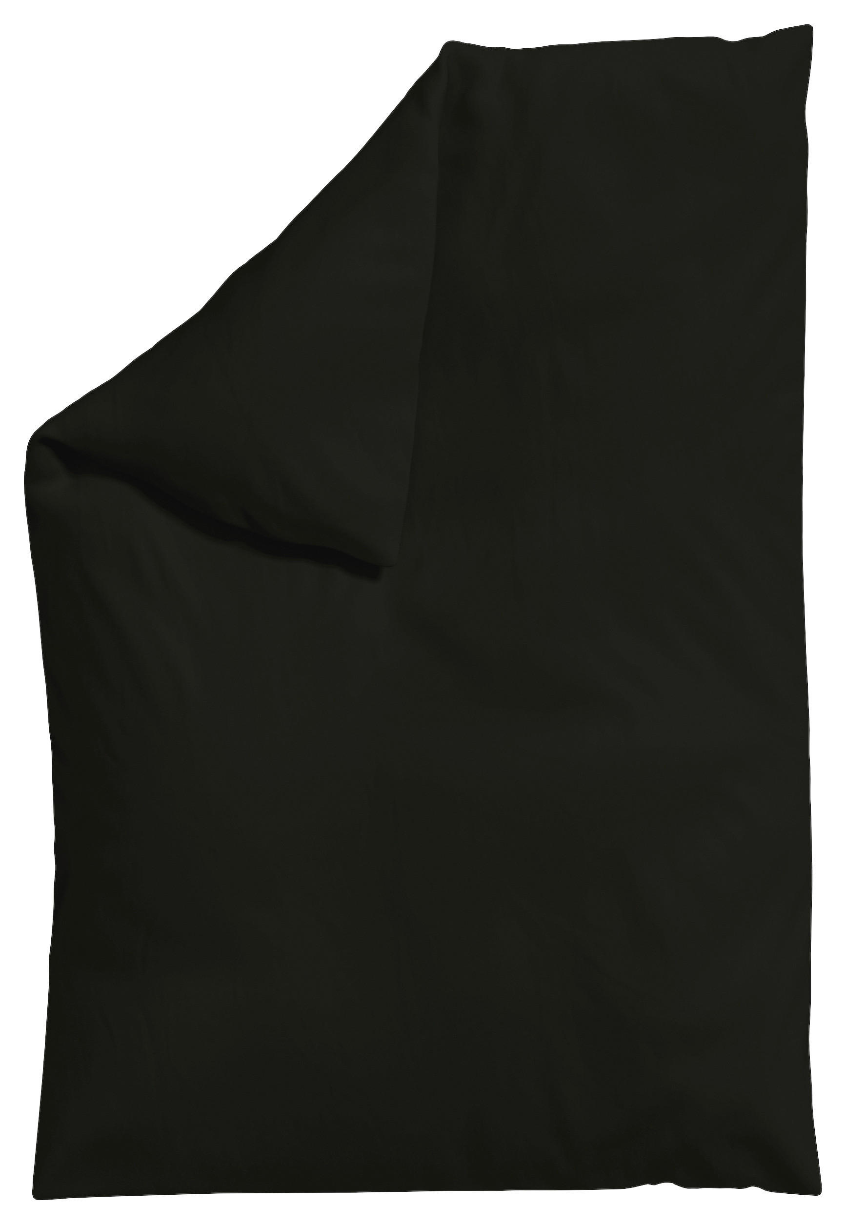 Schlafgut Bettdeckenbezug Knitted Jersey Schwarz 135-140x200 cm